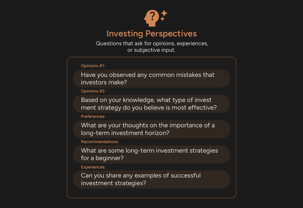 investing perspectives questions to ask Savvy Trader AI